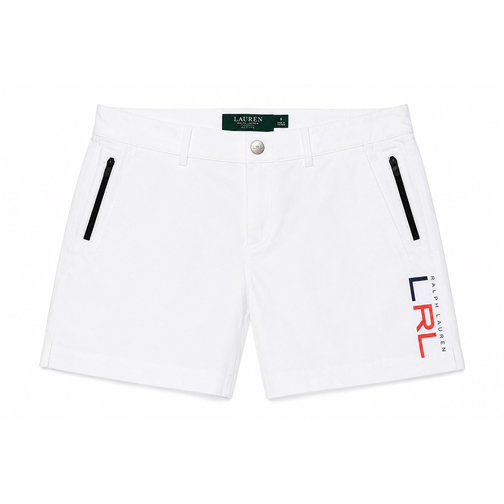 Lauren Active Ralph Lauren Womens White Logo Stretch Golf Shorts Size 6 NEW